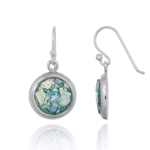 Classic Round Roman Glass Earrings